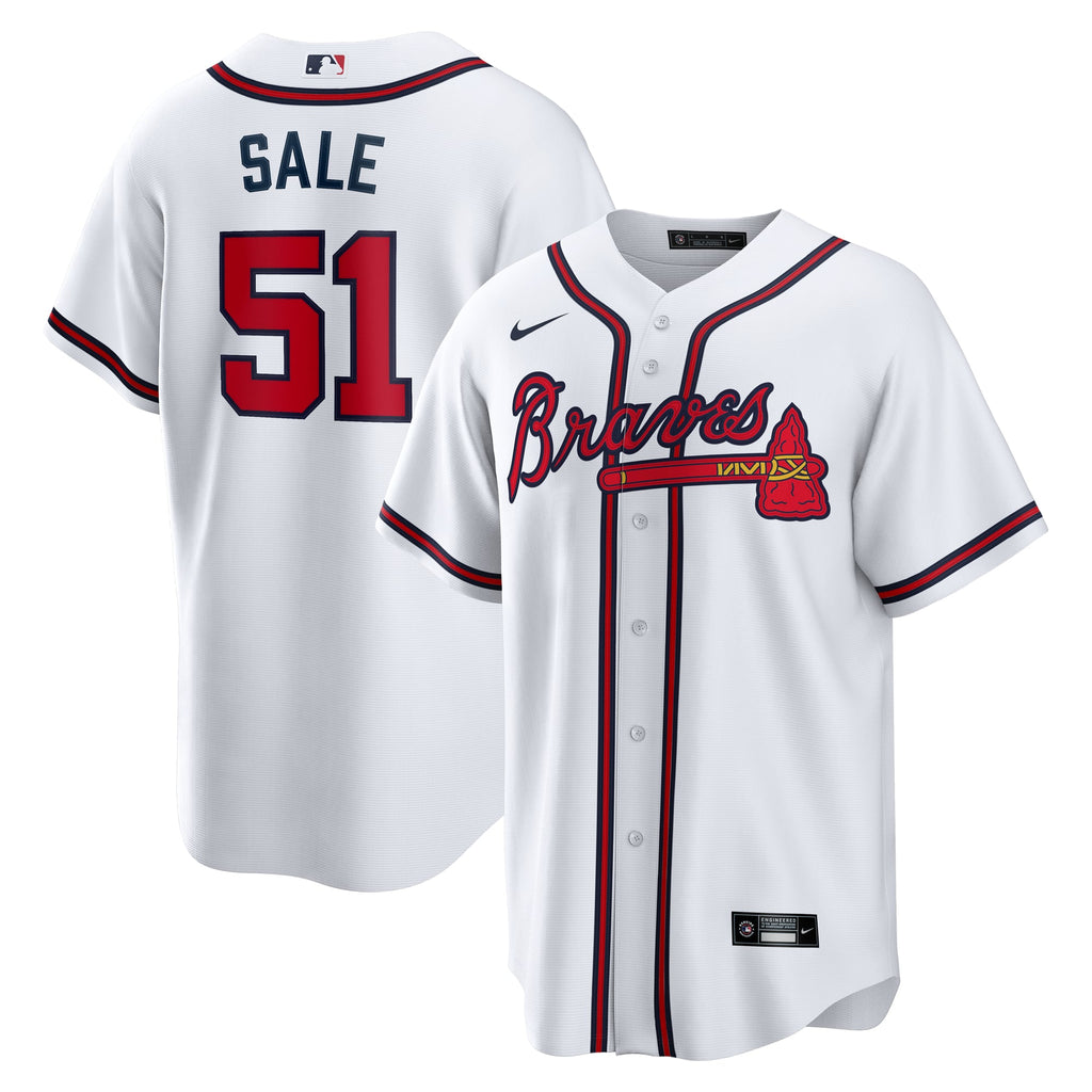 Men's Atlanta Braves Chris Sale Nike White Home Replica Jersey - 2