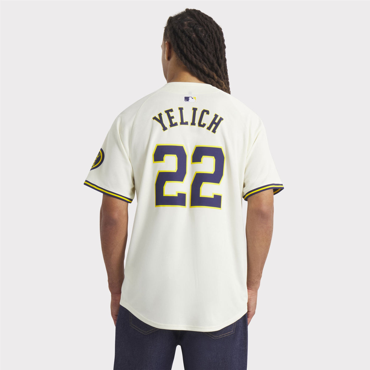 Men's Milwaukee Brewers Christian Yelich Nike Cream Home Limited Player Jersey - 6