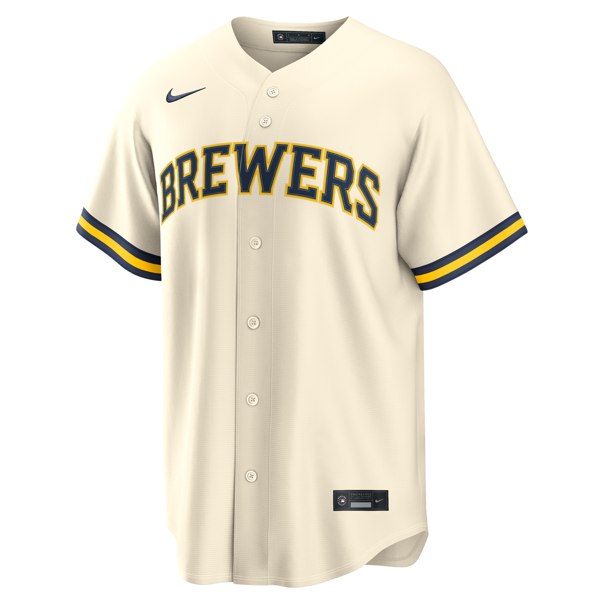 Men's Milwaukee Brewers Christian Yelich Nike Cream Home Replica Jersey - 3