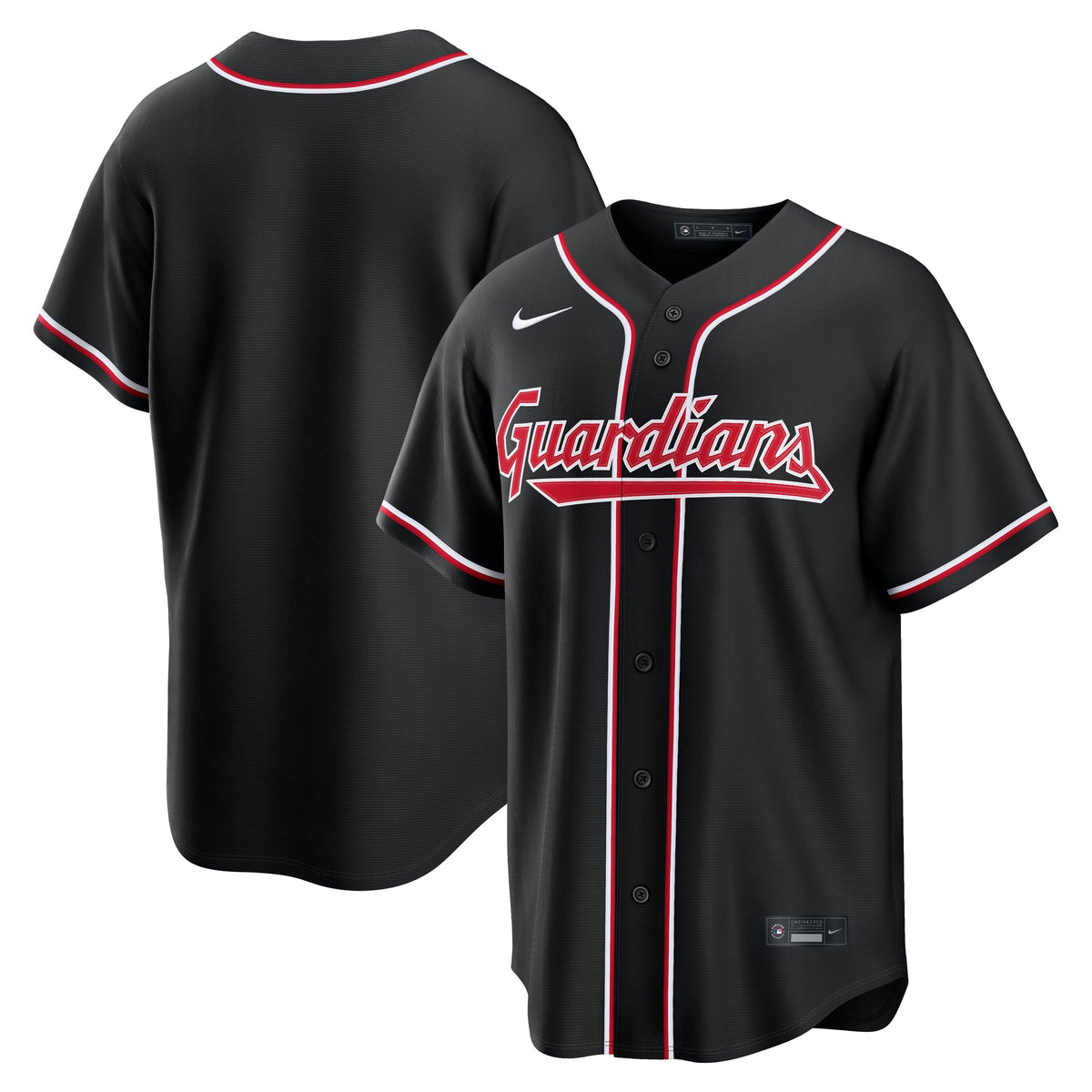Men's Cleveland Guardians Nike Fashion Replica Black Out Jersey