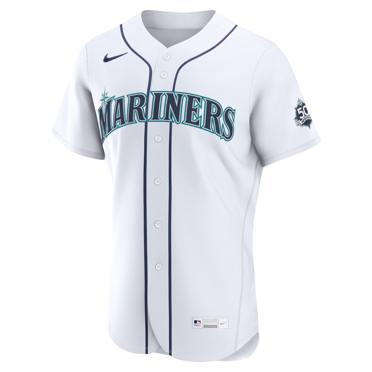 Men's Seattle Mariners Cole Young Nike White Home 50th Season Authentic Jersey - 3