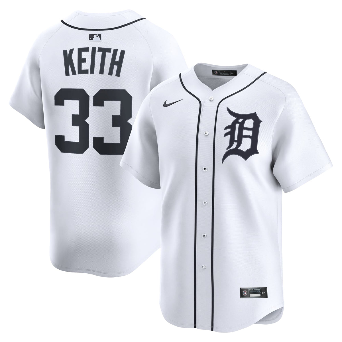 Men's Detroit Tigers Colt Keith Nike White Home Limited Player Jersey - 2