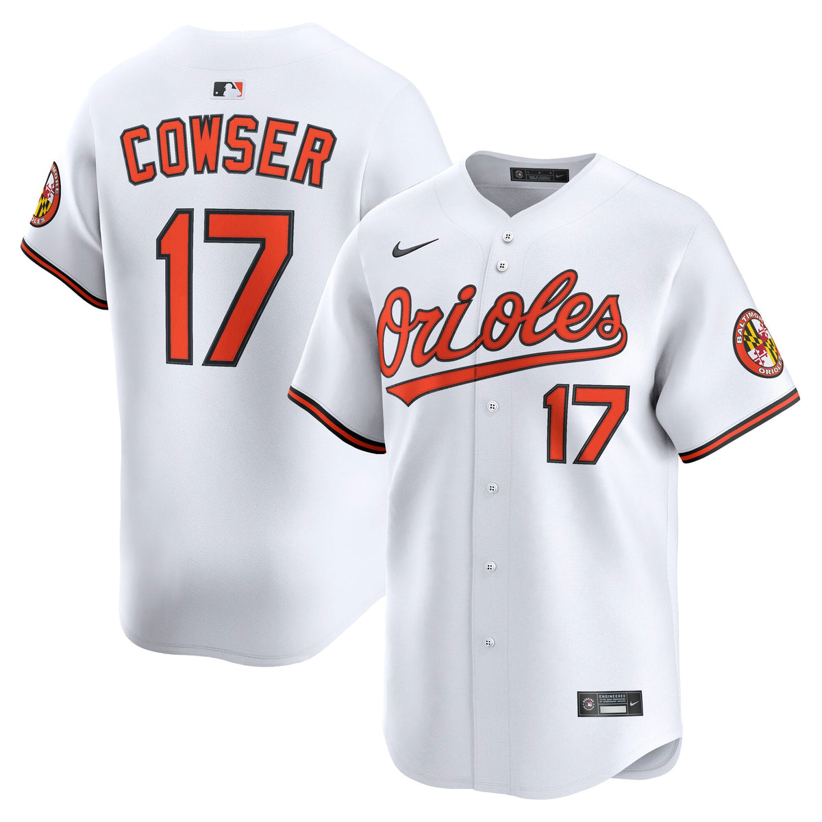 Men's Baltimore Orioles Colton Cowser Nike White Home Limited Player Jersey