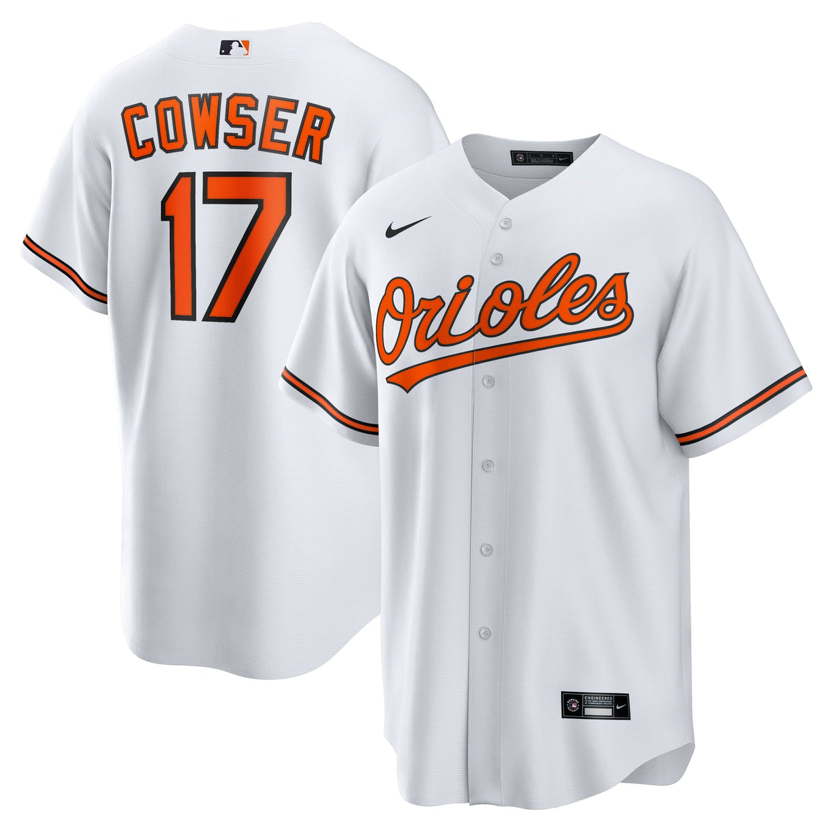 Men's Baltimore Orioles Colton Cowser Nike White Home Replica Jersey