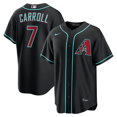 Men's Arizona Diamondbacks Corbin Carroll Nike Black Alternate Replica Jersey - 2