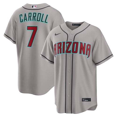 Men's Arizona Diamondbacks Corbin Carroll Nike Gray Road Replica Jersey - 2