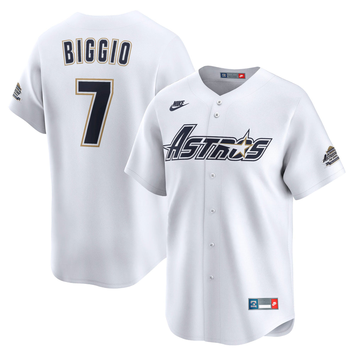 Men's Houston Astros Craig Biggio Nike White Throwback Cooperstown Collection Limited Jersey
