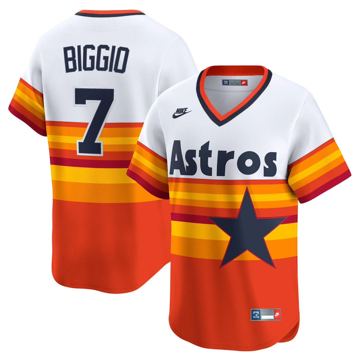Men's Houston Astros Craig Biggio Nike White Throwback Cooperstown Collection Limited Player Jersey