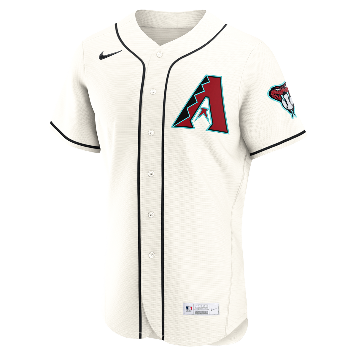 Men's Arizona Diamondbacks Nike Cream Home Authentic Custom Jersey - 3