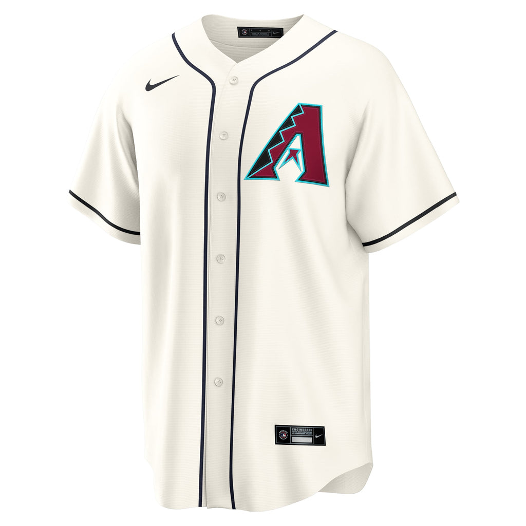 Men's Arizona Diamondbacks Nike Cream Home Custom Replica Jersey - 3