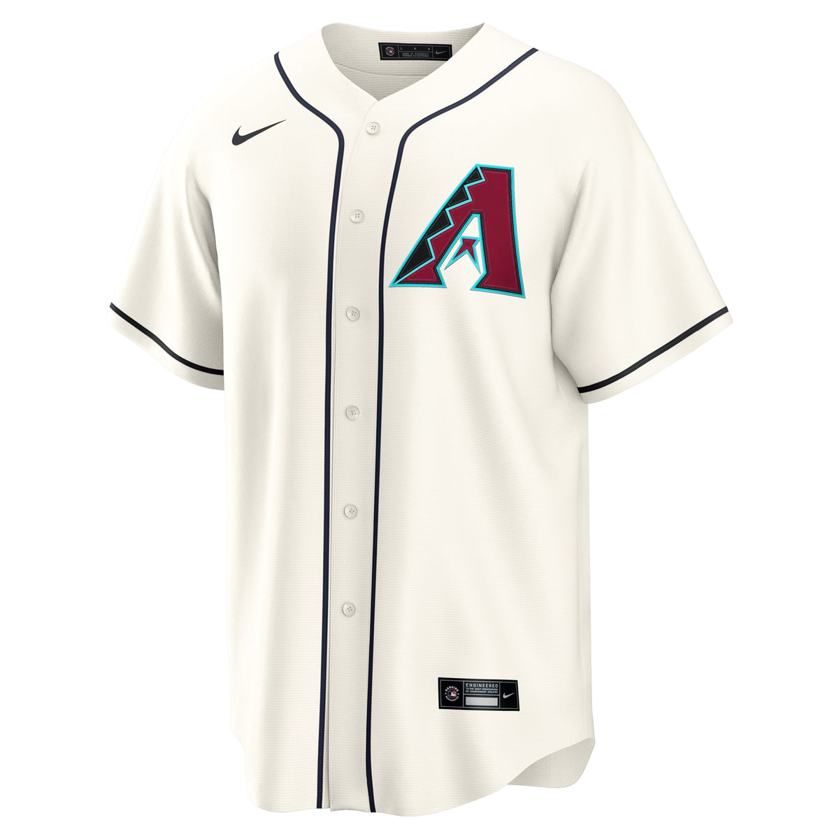 Men's Arizona Diamondbacks Nike Cream Home Custom Replica Jersey - 3