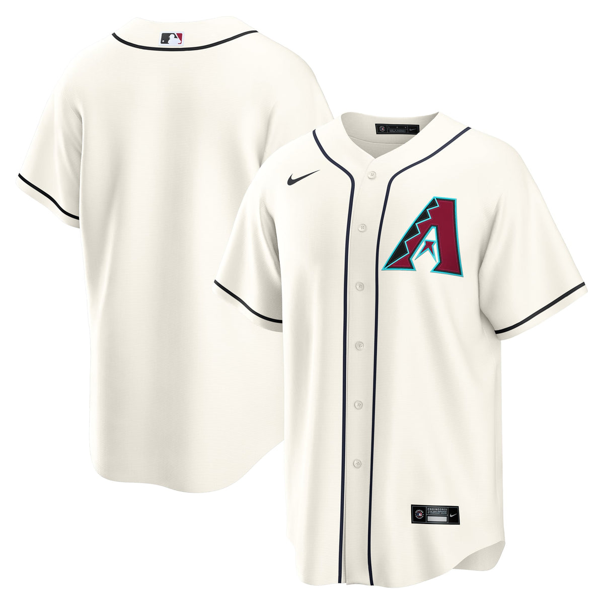 Men's Arizona Diamondbacks Nike Cream Home Replica Jersey - 2