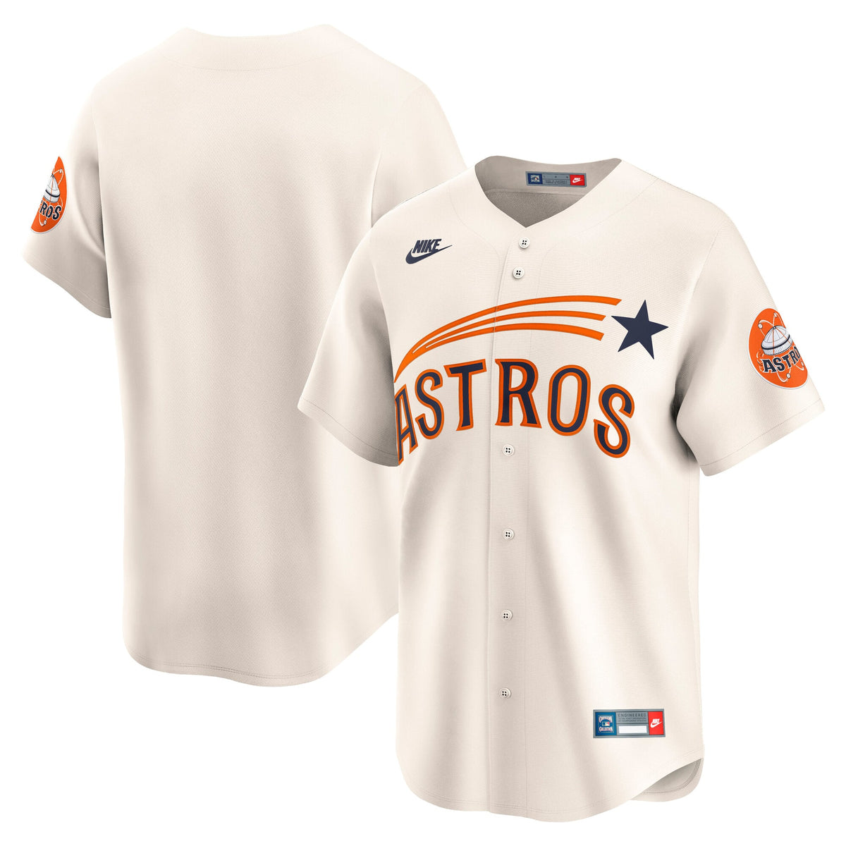 Men's Houston Astros Nike Cream Cooperstown Collection Limited Jersey - 2