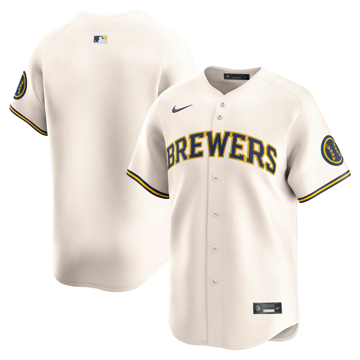 Men's Milwaukee Brewers Nike Cream Home Limited Jersey