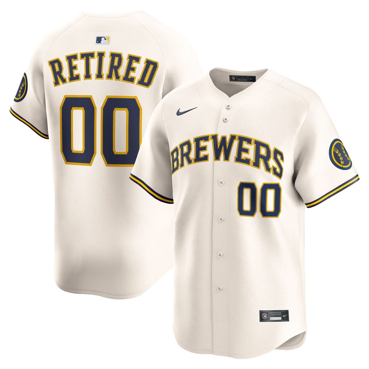 Men's Milwaukee Brewers Nike Cream Home Limited Pick-A-Player Retired Roster Jersey