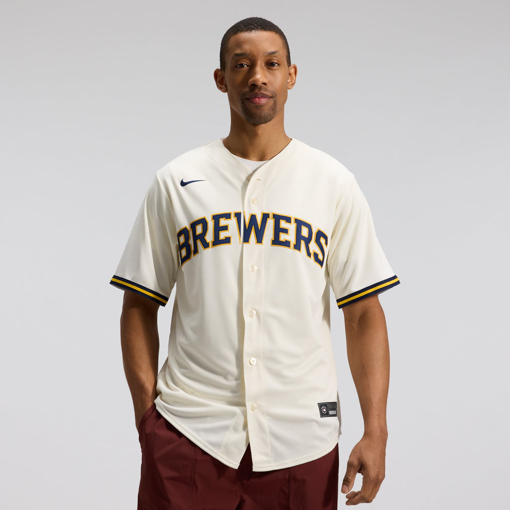 Men's Milwaukee Brewers Nike Cream Home Replica Team Jersey