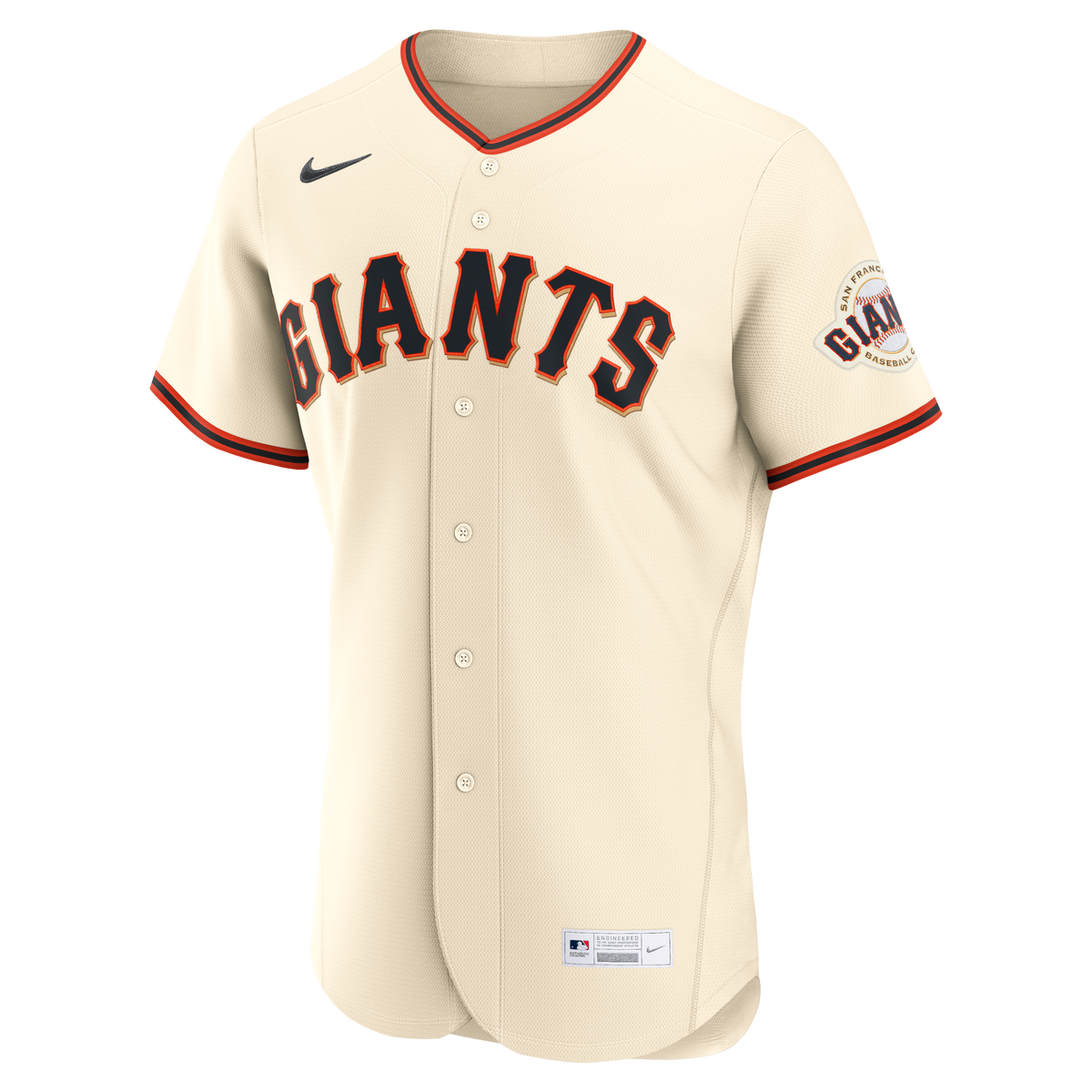 Men's San Francisco Giants Nike Cream Home Authentic Custom Jersey - 3