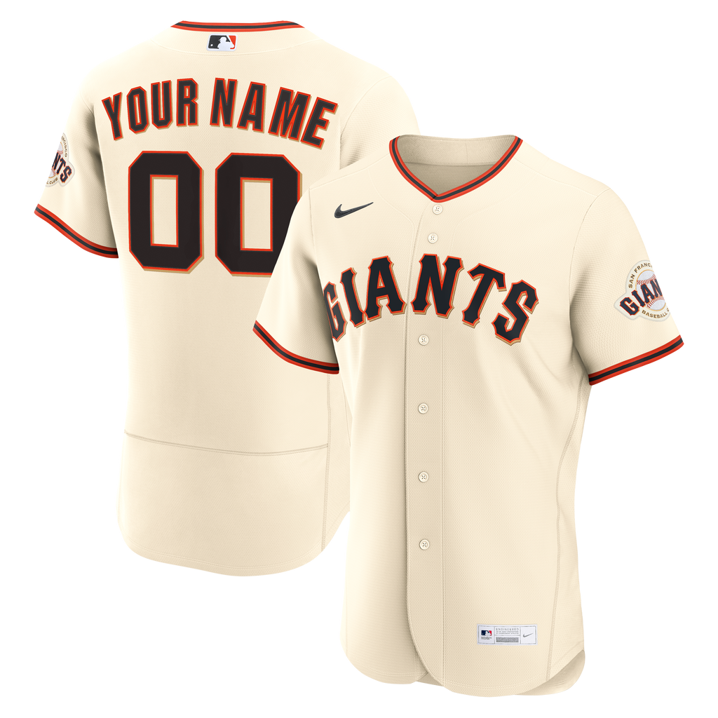 Men's San Francisco Giants Nike Cream Home Authentic Custom Jersey