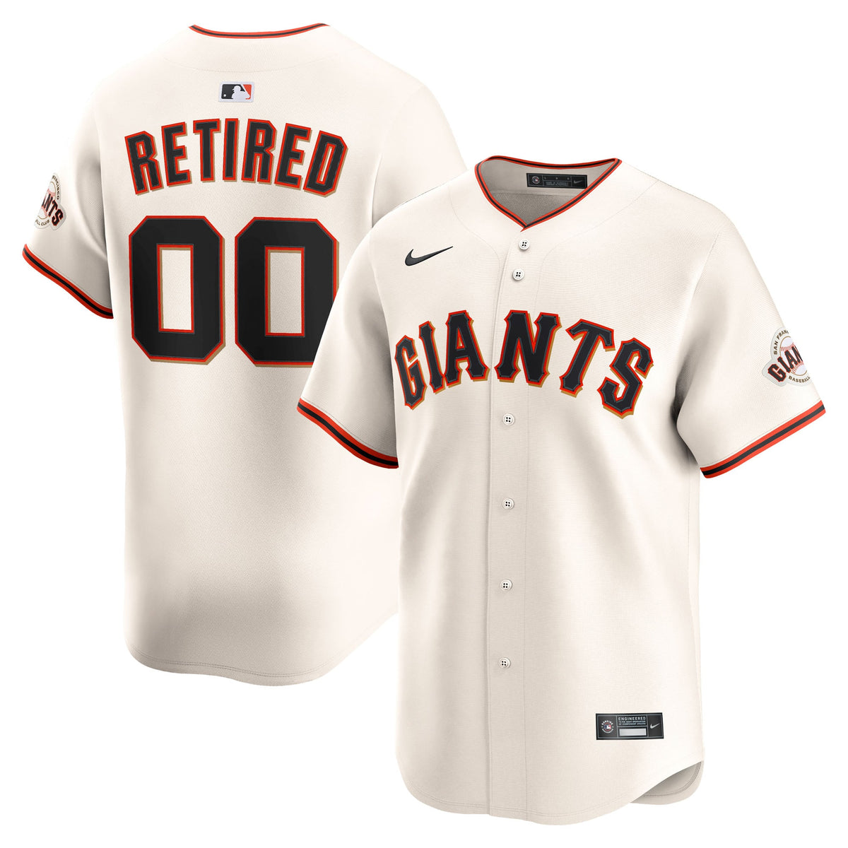 Men's San Francisco Giants Nike Cream Home Limited Pick-A-Player Retired Roster Jersey - 2