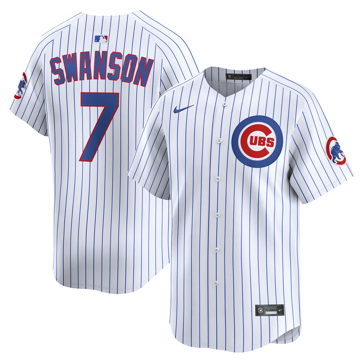 Men's Chicago Cubs Dansby Swanson Nike White Home Limited Player Jersey - 2