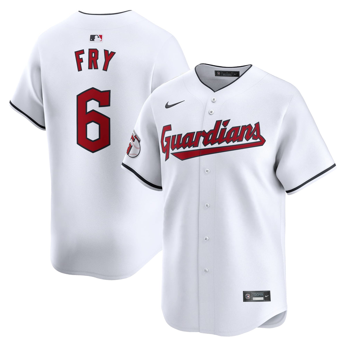 Men's Cleveland Guardians David Fry Nike White Home Limited Player Jersey - 2