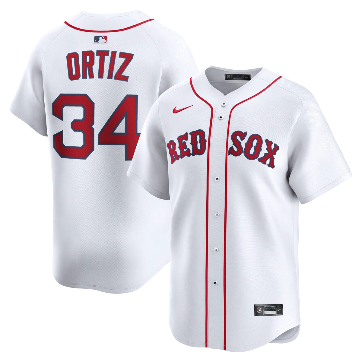 Men's Boston Red Sox David Ortiz Nike White Home Limited Jersey - 2