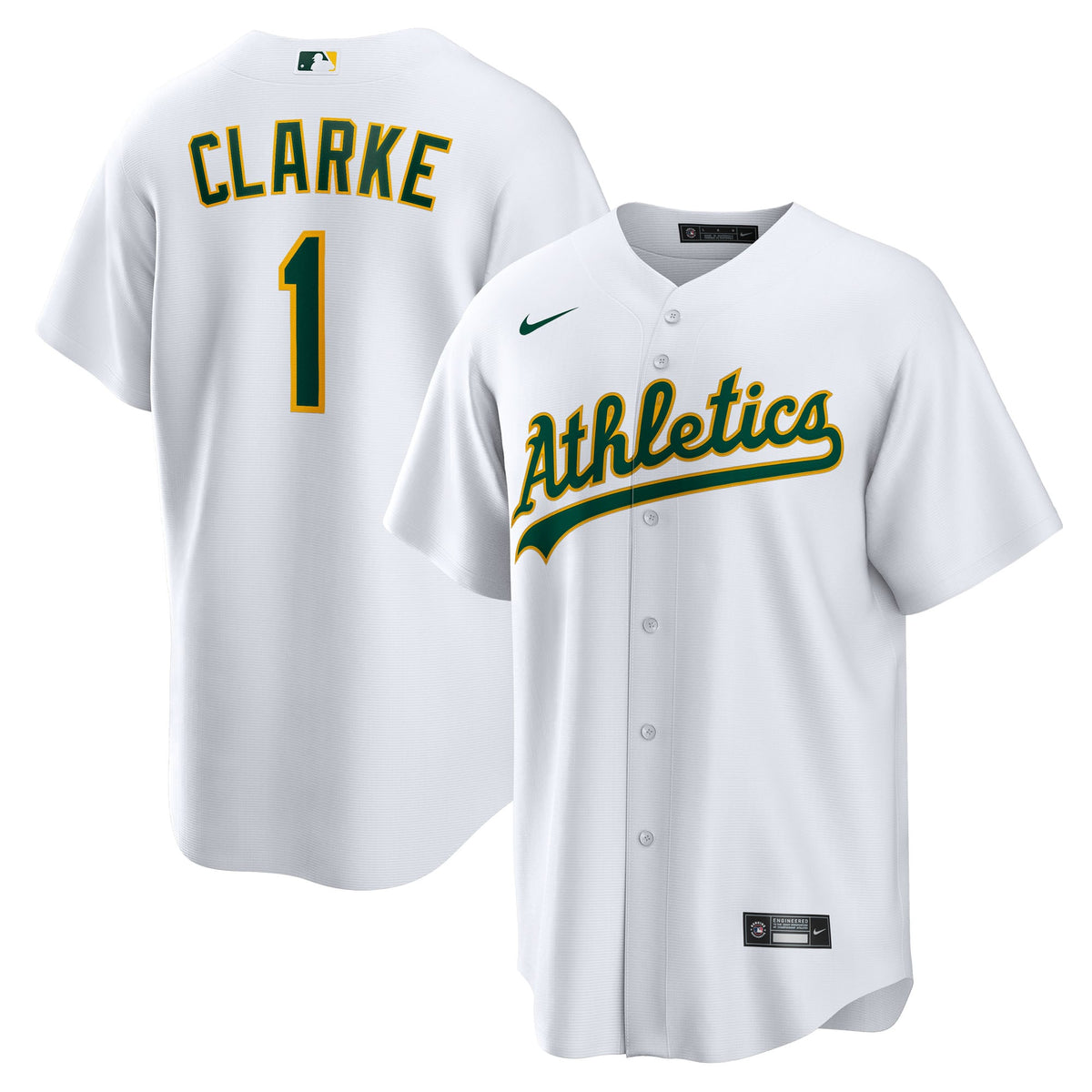 Men's Athletics Denzel Clarke Nike White Home Replica Jersey - 2