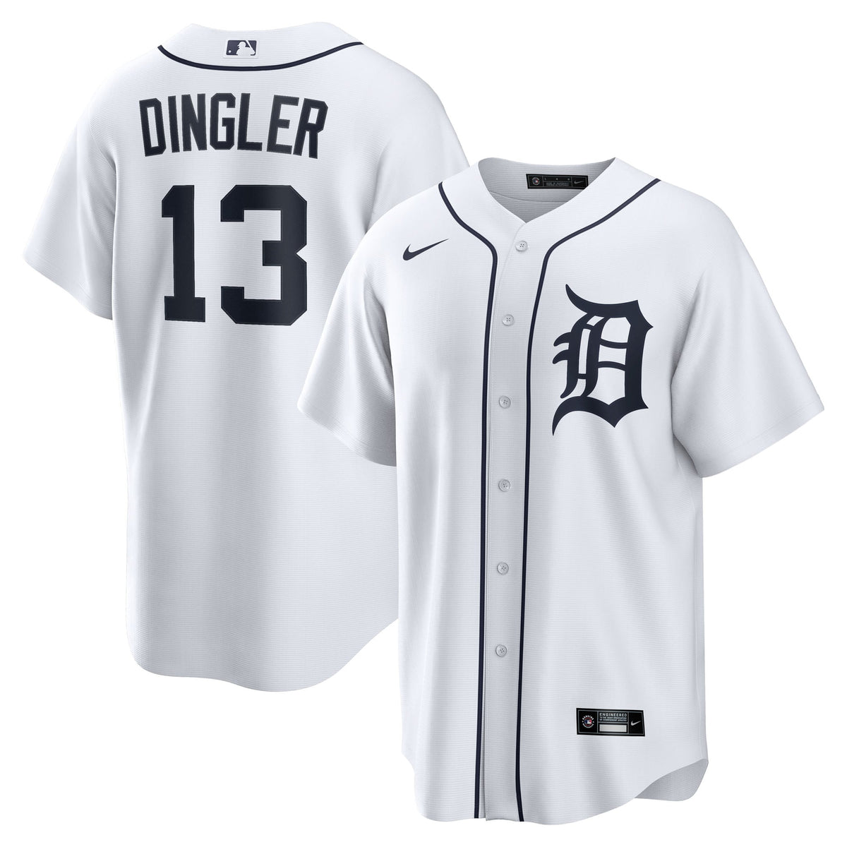 Men's Detroit Tigers Dillon Dingler Nike White Home Replica Jersey - 2