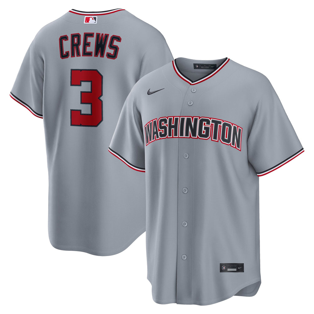 Men's Washington Nationals Dylan Crews Nike Gray Road Replica Jersey - 2