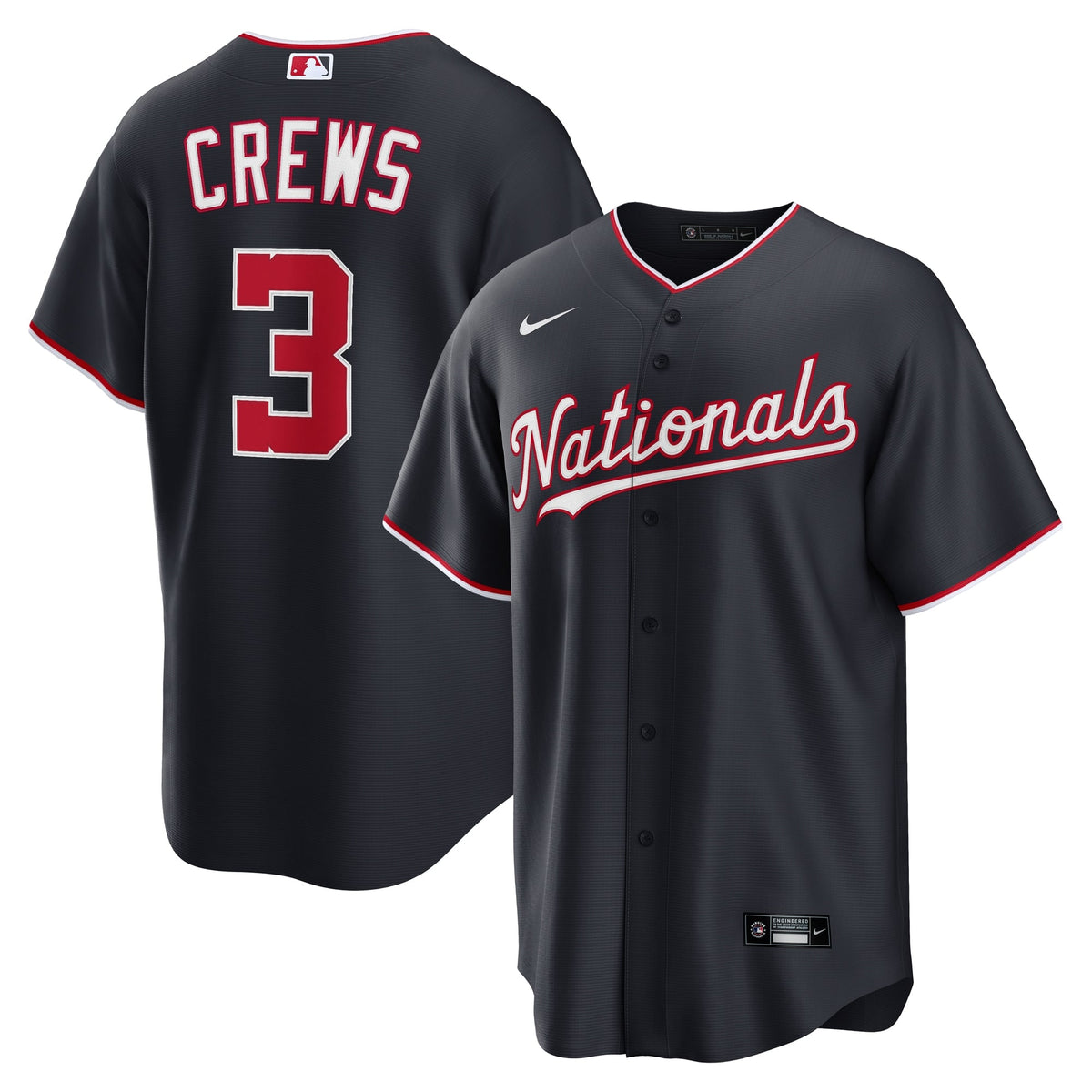 Men's Washington Nationals Dylan Crews Nike Navy Alternate Replica Jersey