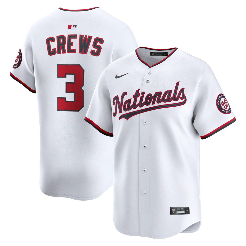 Men's Washington Nationals Dylan Crews Nike White Home Limited Player Jersey - 2