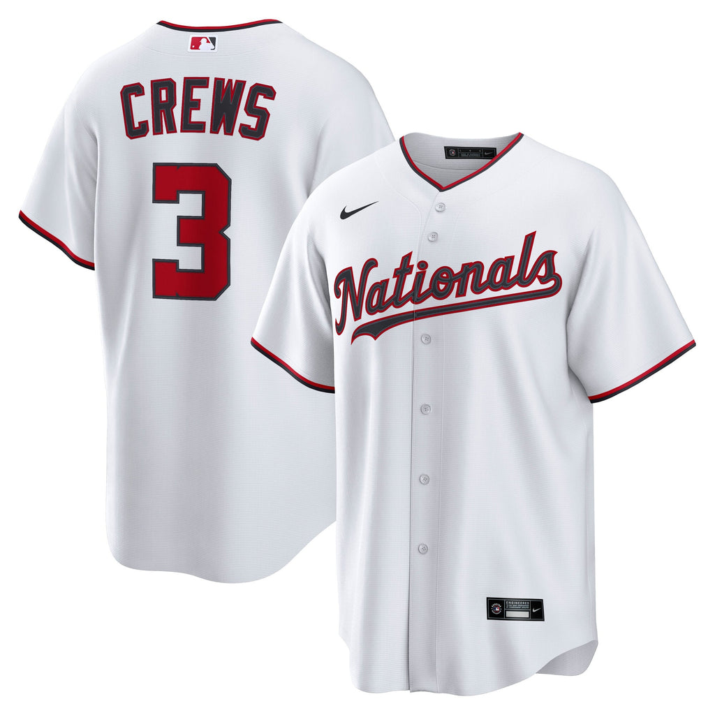Men's Washington Nationals Dylan Crews Nike White Home Replica Jersey - 2