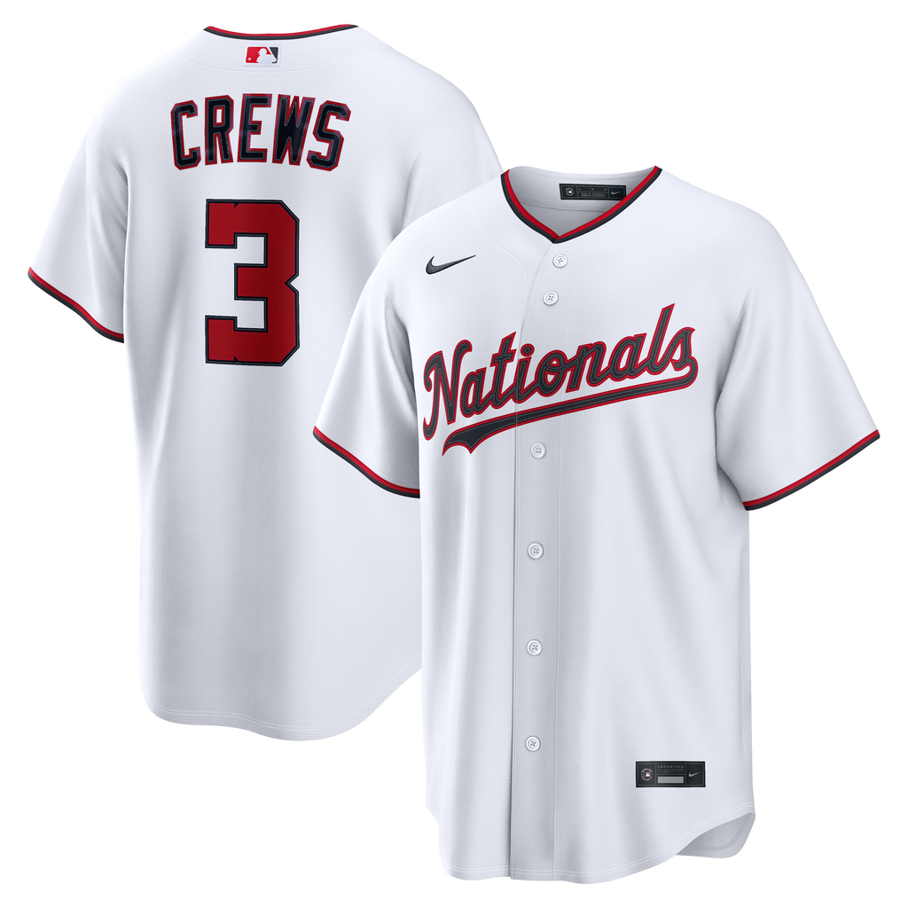 Men's Washington Nationals Dylan Crews Nike White Home Replica Jersey