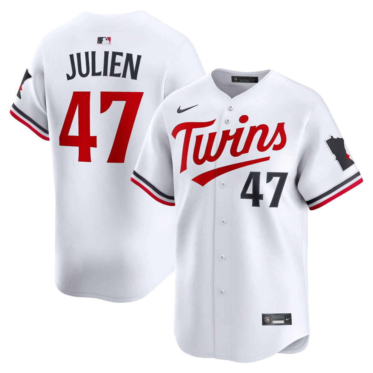 Men's Minnesota Twins Edouard Julien Nike White Home Limited Player Jersey