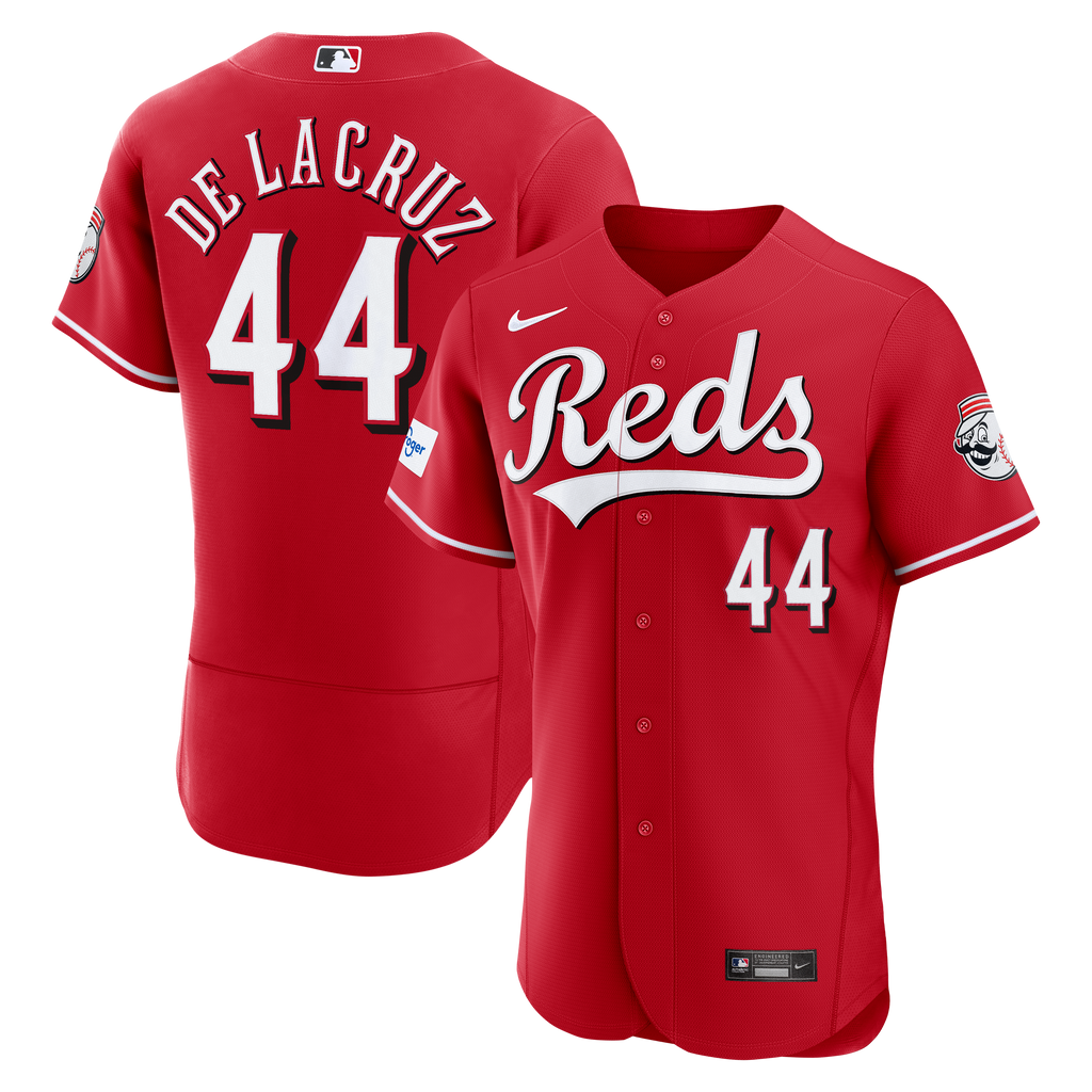 Men's Cincinnati Reds Elly De La Cruz Nike Red Alternate Authentic Sponsor Patch Jersey - 2