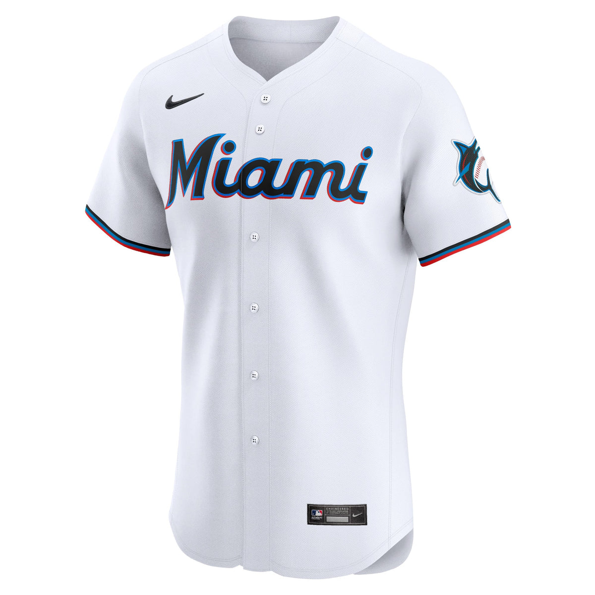 Men's Miami Marlins Eury Perez Nike White Home Elite Player Jersey - 3