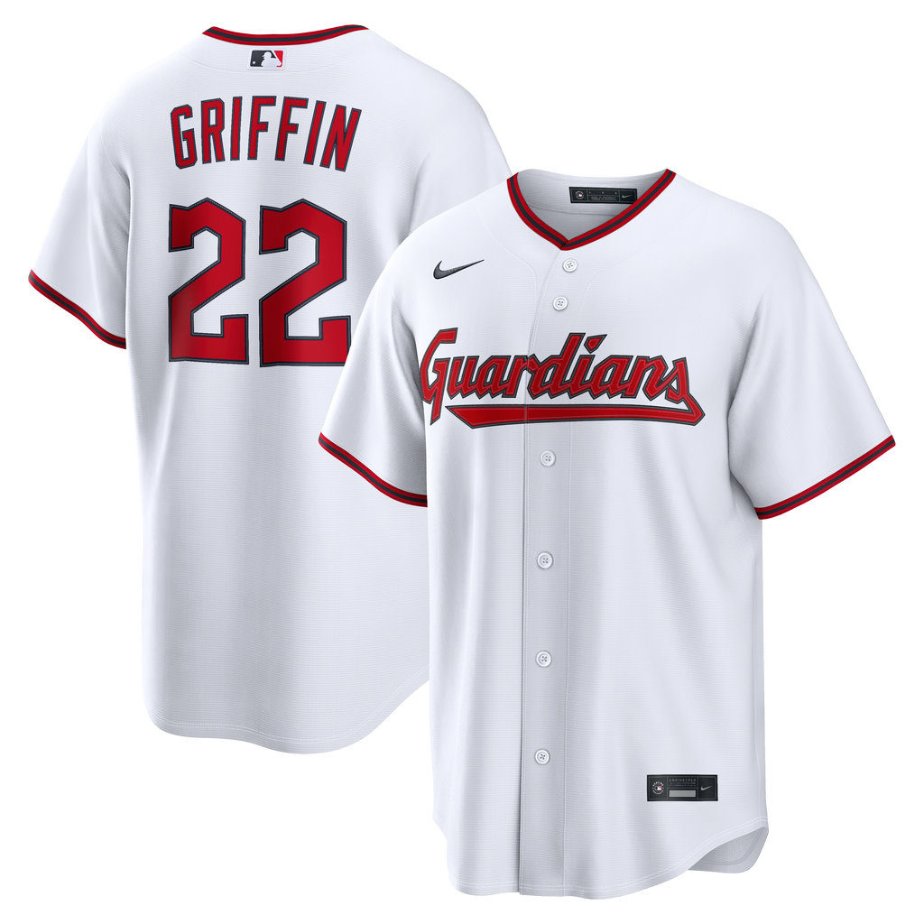 Men's Cleveland Guardians Foster Griffin Nike White Home Replica Jersey