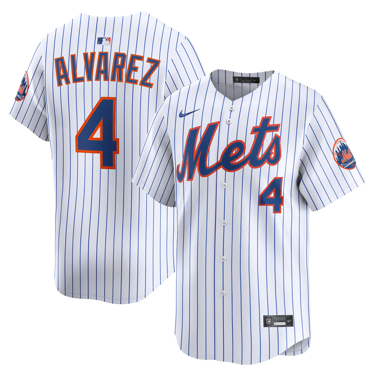 Men's New York Mets Francisco Alvarez Nike White Home Limited Player Jersey