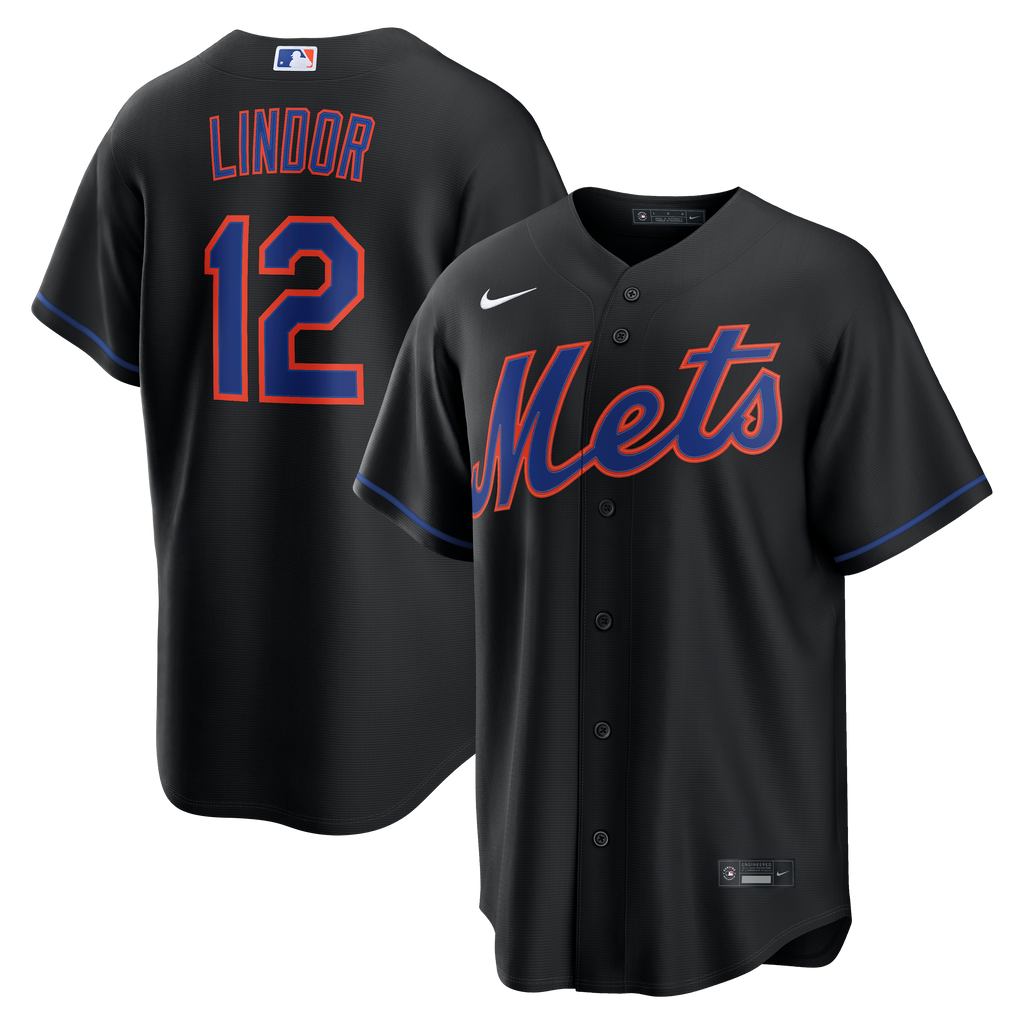 Men's New York Mets Francisco Lindor Nike Black Alternate Replica Jersey