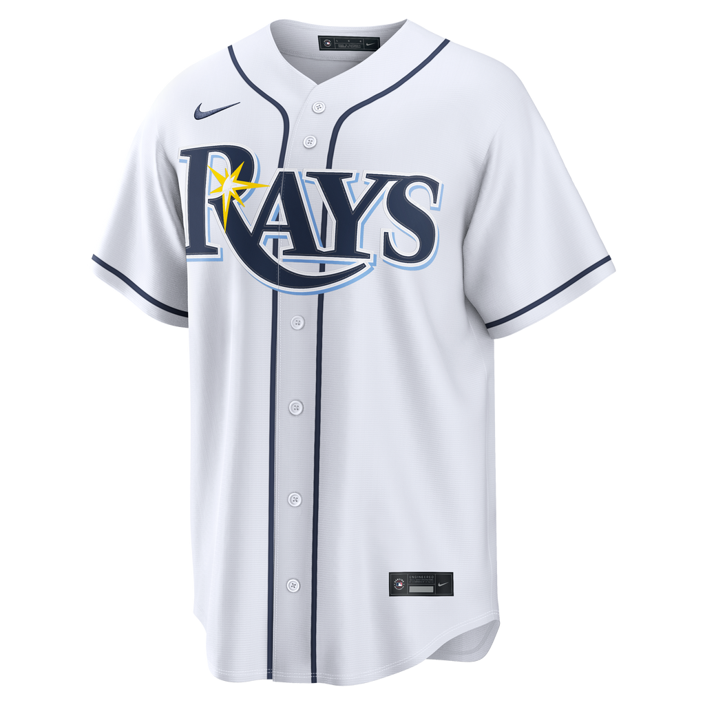 Men's Tampa Bay Rays Freddy Peralta Nike White Home Replica Jersey - 3