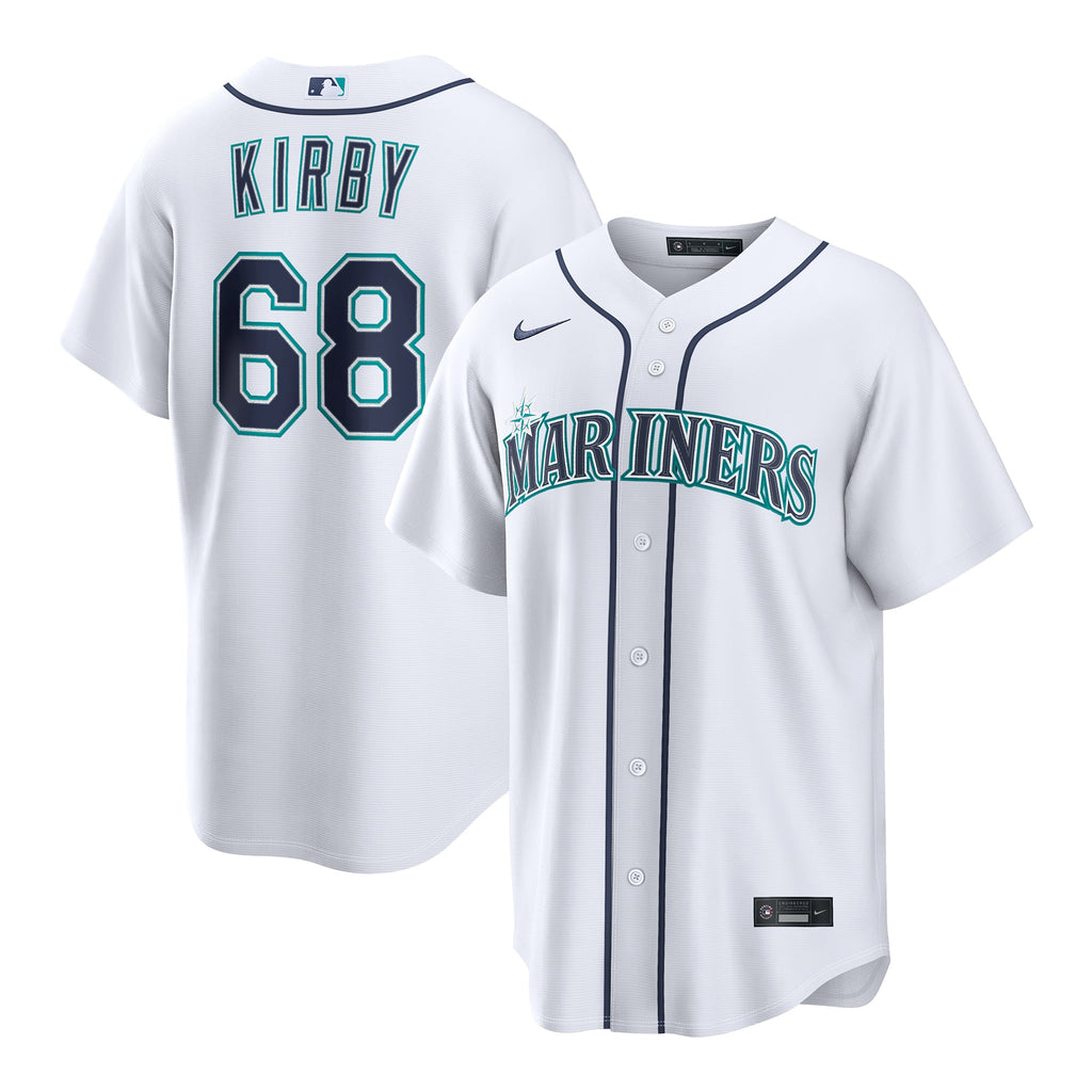 Men's Seattle Mariners George Kirby Nike White Home Replica Jersey - 2