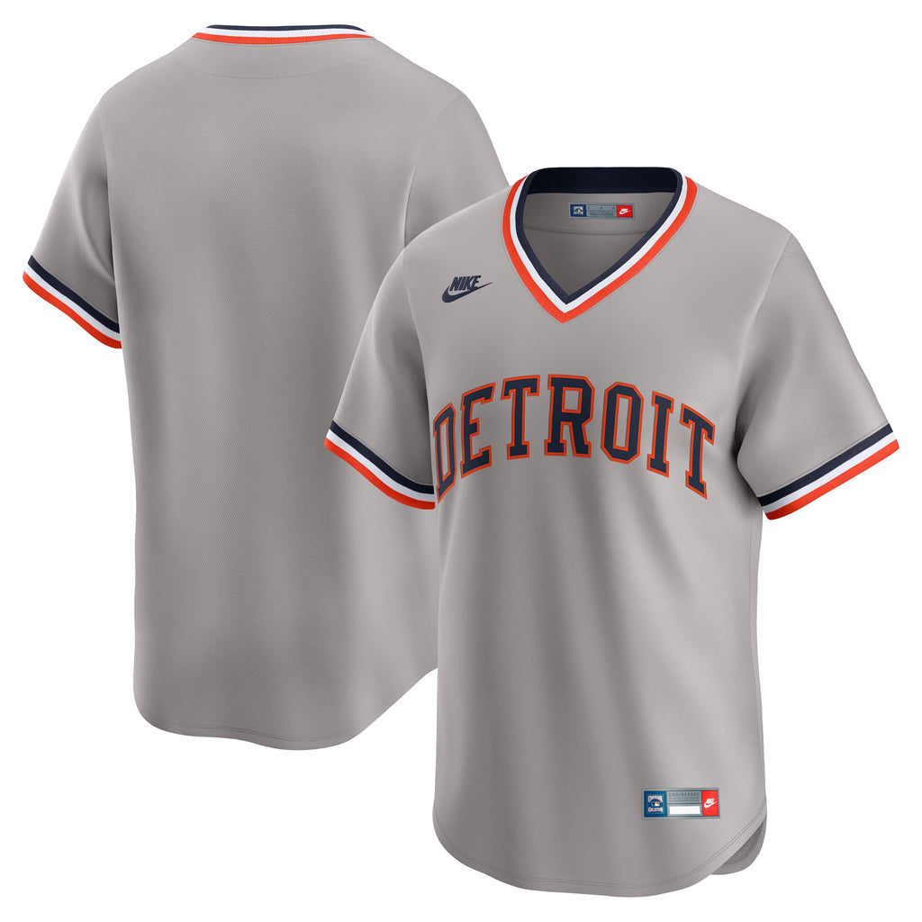 Men's Detroit Tigers Nike Gray Cooperstown Collection Limited Jersey - 2