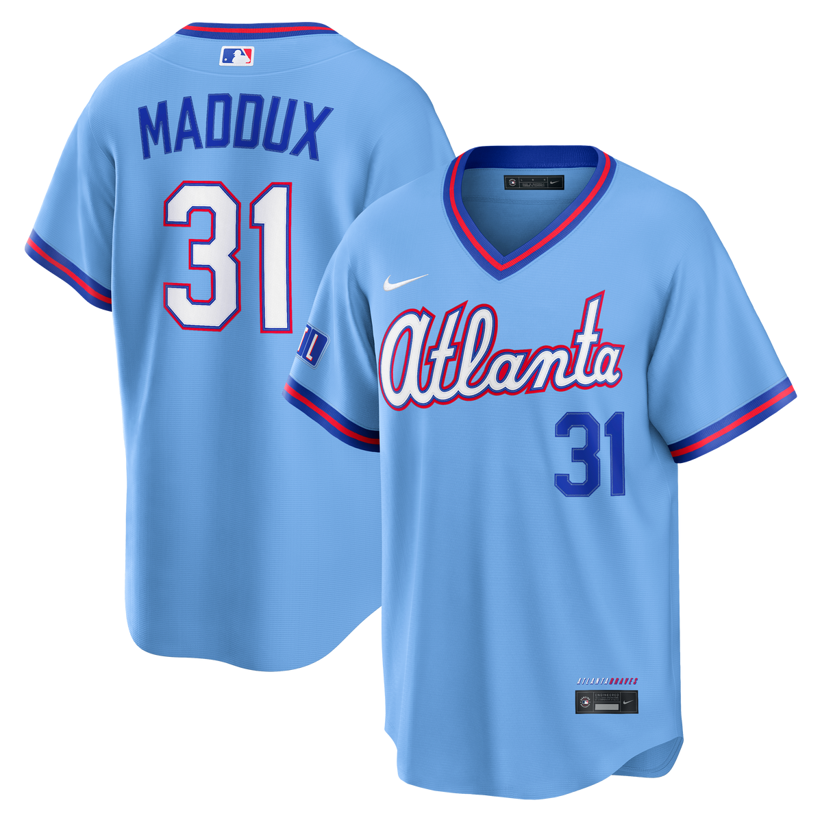 Men's Atlanta Braves Greg Maddux Nike Powder Blue 2026 City Connect Stadium Jersey - 2
