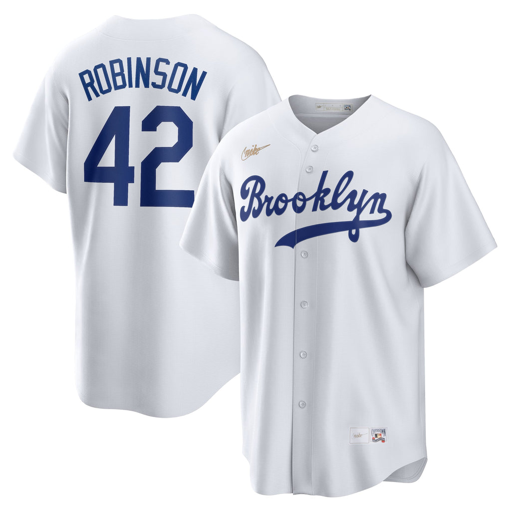 Men's Brooklyn Dodgers Jackie Robinson Nike White Cooperstown Collection Jackie Robinson Day Jersey - 2