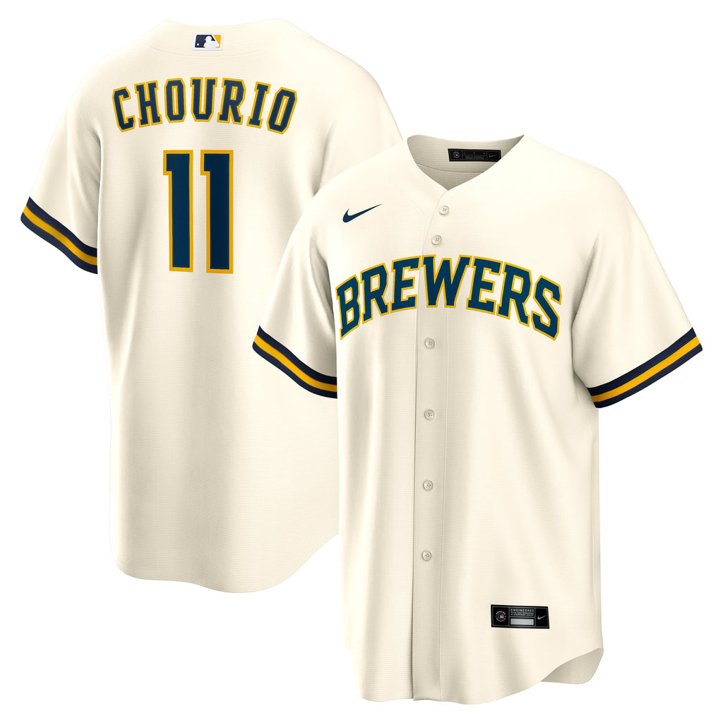 Men's Milwaukee Brewers Jackson Chourio Nike Cream Home Replica Jersey - 2