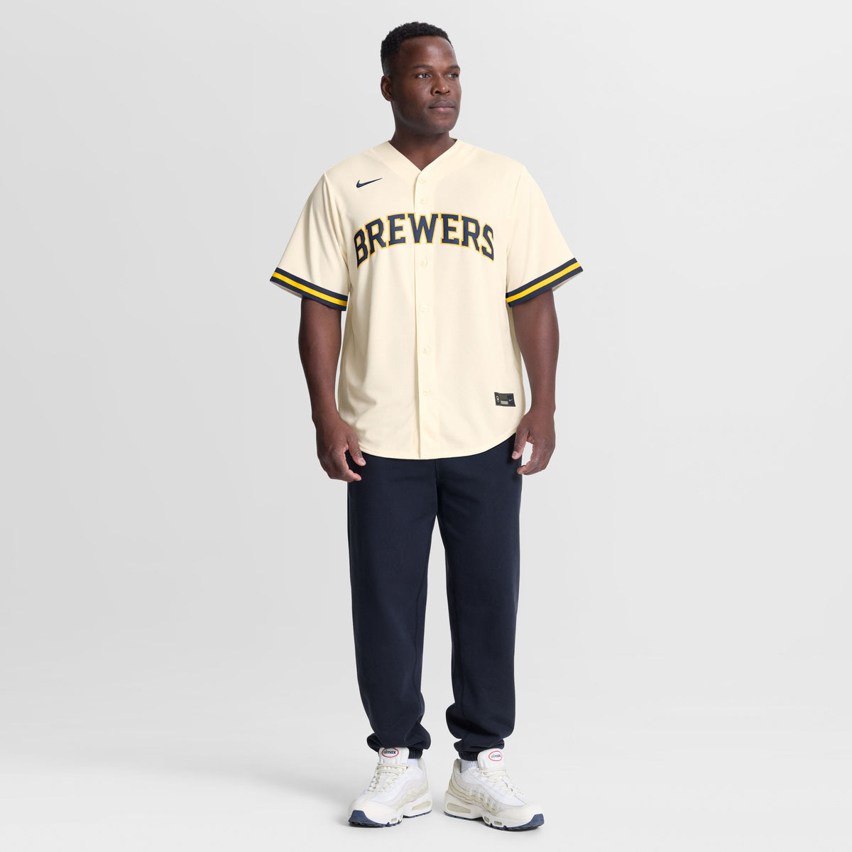 Men's Milwaukee Brewers Jackson Chourio Nike Cream Home Replica Jersey - 5