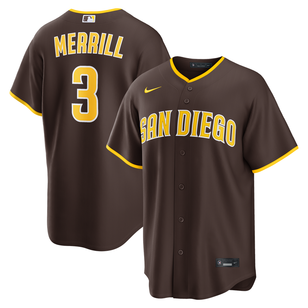 Men's San Diego Padres Jackson Merrill Nike Brown Road Replica Jersey - 2