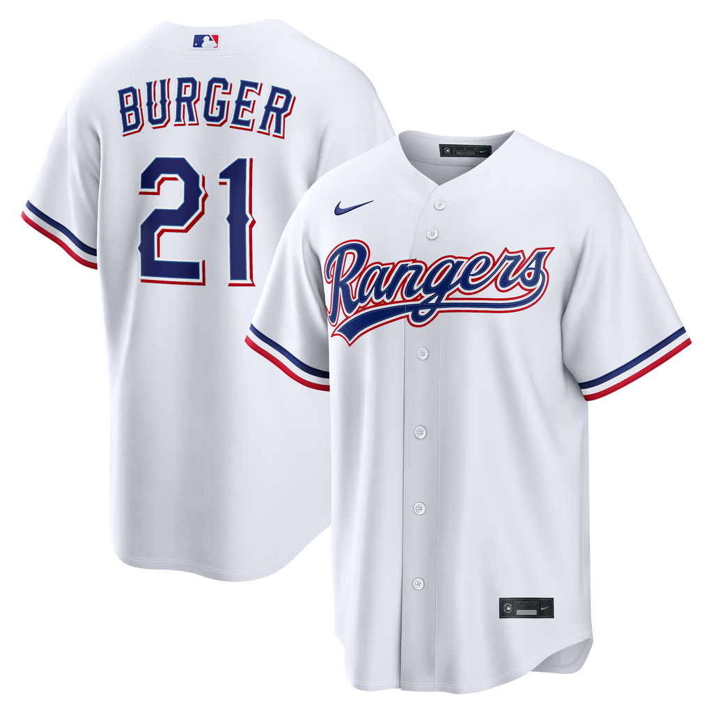 Men's Texas Rangers Jake Burger Nike White Home Replica Jersey - 2