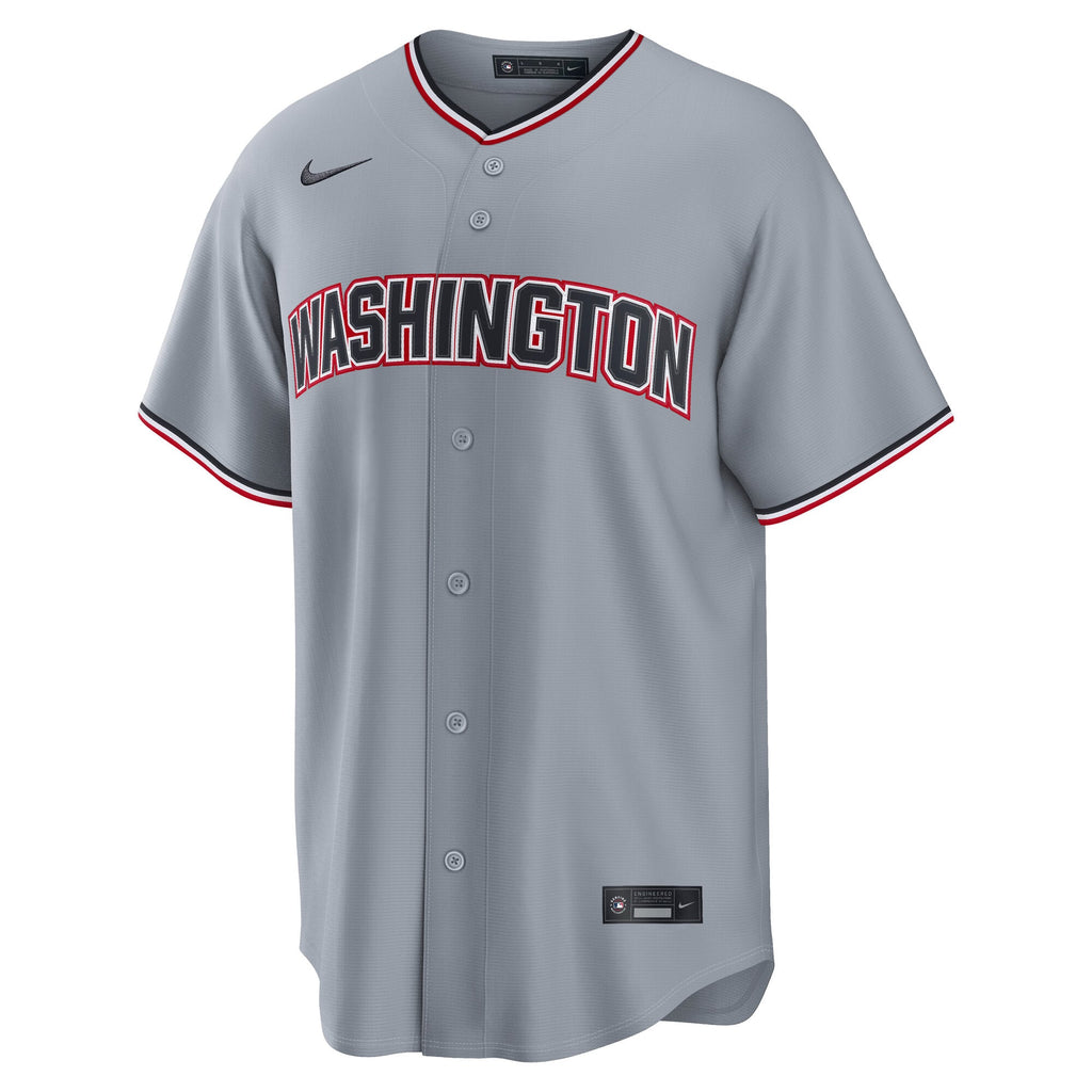 Men's Washington Nationals James Wood Nike Gray Road Replica Jersey - 3