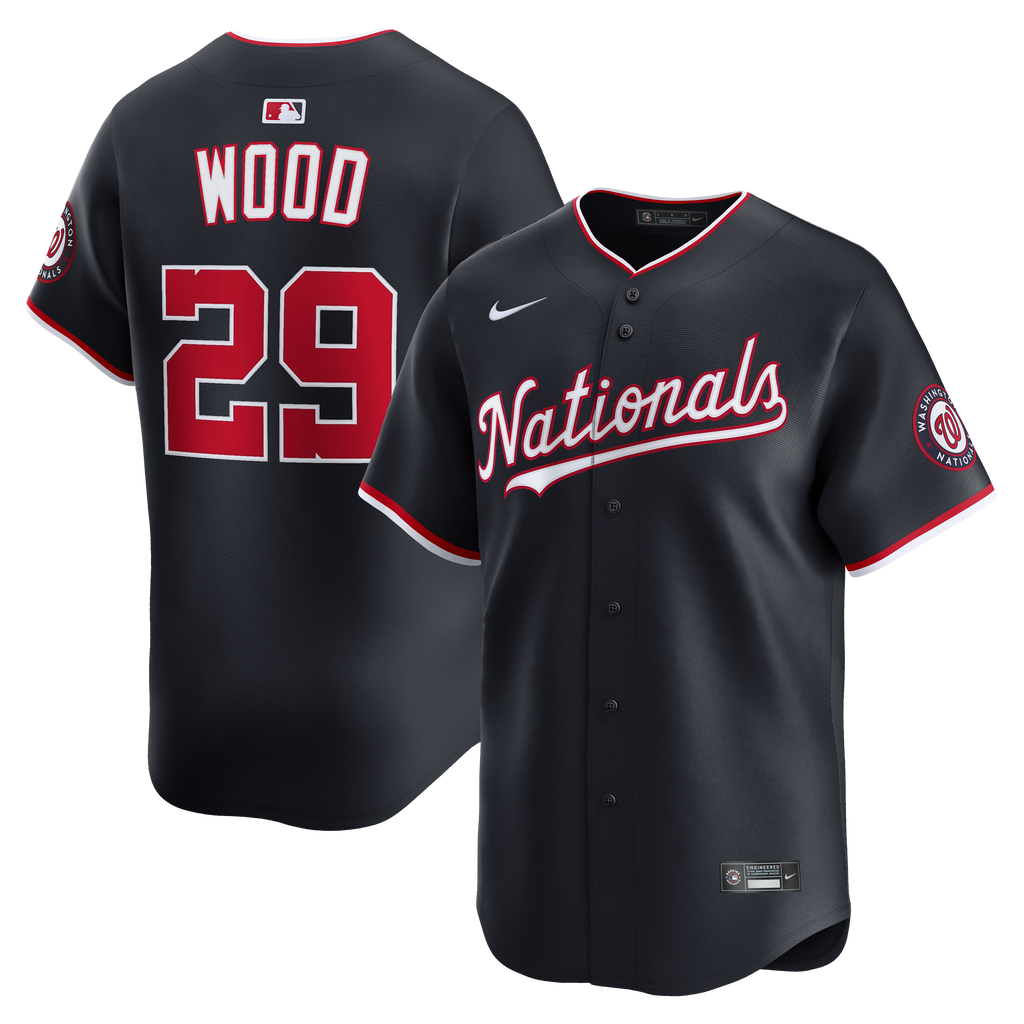Men's Washington Nationals James Wood Nike Navy Alternate Limited Player Jersey - 2